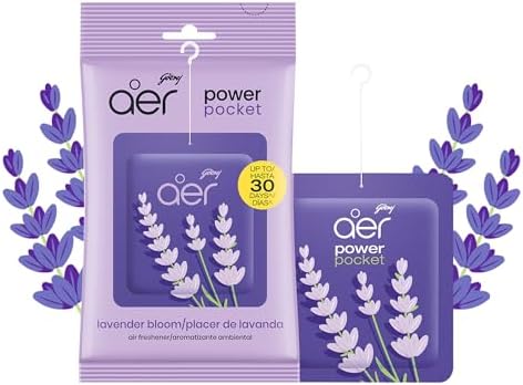 Godrej aer Power Pocket Bathroom Freshener โ Lavender Bloom (10g) | Lasts up to 30 days | Germ Protection