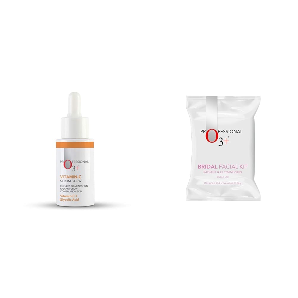 O3+ Vitamin C Serum Glow- Face & Neck Serum- Combination Skin-30ml & O3+ Bridal Facial Kit for Radiant & Glowing Skin - Suitable for All Skin Types (120g Combo-image-28