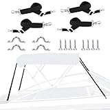 zenicham 4 PCS Adjustable Heavy Duty Bimini Top Straps, Marine Grade Double Snap Hook Strap+ Pad Eye Straps, 28