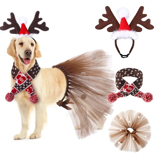 Set Disfraz Navidad Para Perros Medianos 3 Piezas