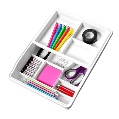 madesmart 12-Compartment Junk Drawer Organizer with Sliding Top T...