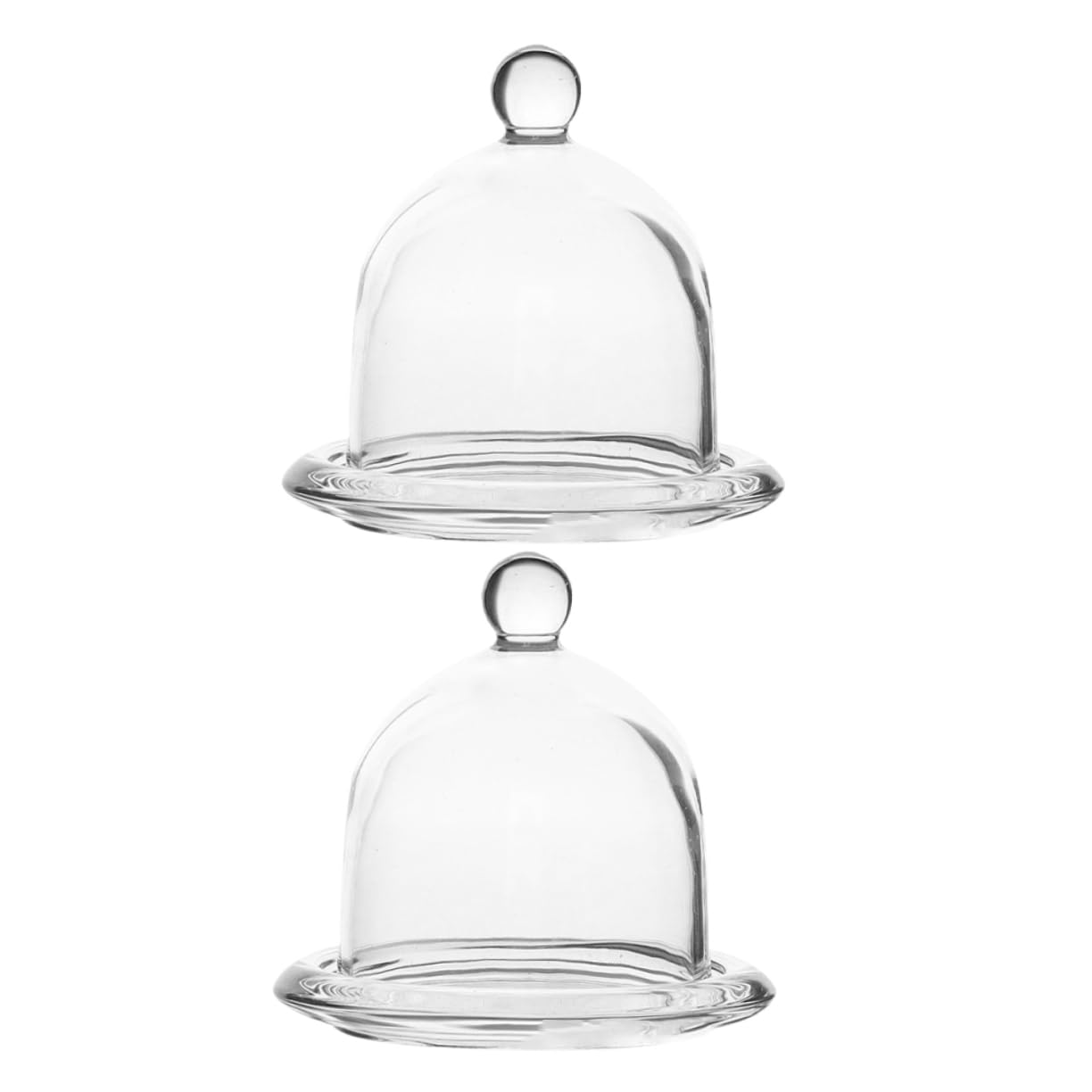 2piezas Cubierta de Cúpula de Postre Transparente con Plato Base, Soporte para Tartas con Protección Antipolvo, para Cupcakes, Cookies y Fiestas