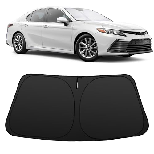 Image of Windshield Sun Shade for 2018-2024 Toyota Camry | Foldable, Full covered for windshield, Block UV Rays, Heat Reduction, Easy to install, Keeps Car Cooler