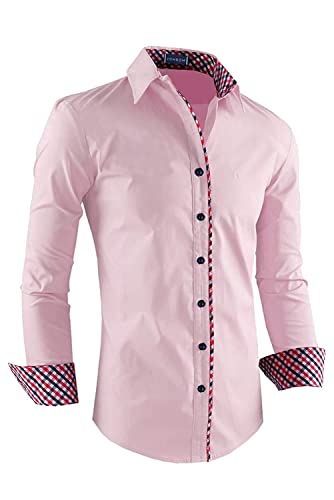 Image of Zombom Combo of Men's Solid Regular Fit Cotton Blend Full Sleeve Casual Shirts (Pack of 2)