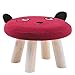 Strona główna Cartoon Podnóżek z litego drewna tapicerowany podnóżek podnóżek tapicerowany Ruond stołek na końcu łóżka Solidny i trwały-czerwony
