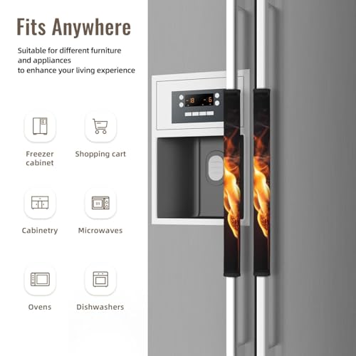 QAZWZML Torches Printed Door Handle Gloves (2 Pack), Home décor, Suitable for refrigerators and microwaves.