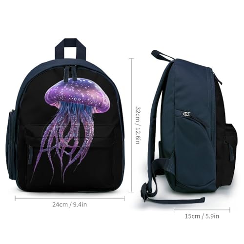 Funny Jelly Fish Cute Backpack Small Daily Daypack Travel Shoulder Bag with Adjustable Strap Graphic Print2