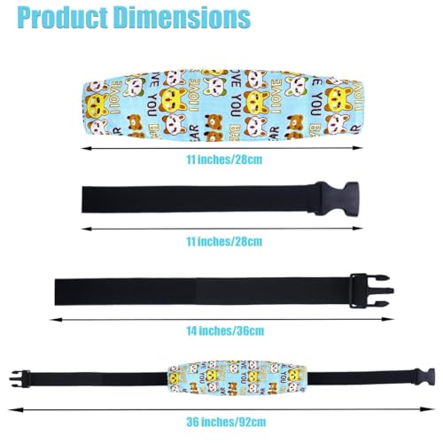 Image of 3 Pcs Baby Carseat Head Support Band Stroller Seat Neck Relief Strap Headrest for Sleeping Traveling Head Holder for Toddler Kids Children Child Baby Infant