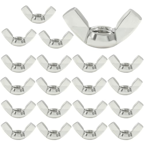 Waziaqoc M8 Wing Nuts, 20 Pcs, 304 Stainless Steel