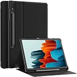 Soke Hülle Kompatibel mit Samsung Galaxy Tab S8 11 Zoll 2022 /S7 11 Zoll 2020, Folio Schutzhülle Tasche Magnetisches Cover, mit Stifthalter, Mehrfachwinkel, Auto Schlaf/Wach Schutzhülle,Schwarz