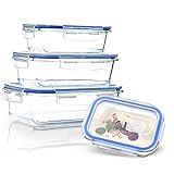 4 TAILLES POUR CHAQUE SITUATION - Avec le lot de 4 contenants en verre, vous êtes prêt à tout. Dans les bols alimentaires, préparez, présentez et servez les aliments directement. Les restes peuvent être conservés, réfrigérés et réchauffés. Le bol de rangement convient également comme boîte à fromage, boîte à saucisses ou boîte à lunch !