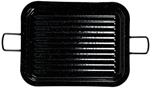 La Valenciana Poêle grill rectangulaire en acier émaillé Noir 27 x 21 cm, Émail, Noir , 31 x 25 cm Cover