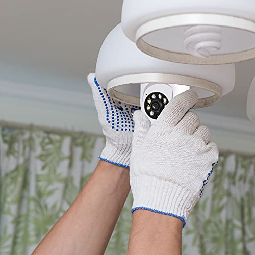 Qilmy Pan Tilt Security Light Camera, Full Hd 1080P Wireless Wi-Fi Ip Camera, Home Surveillance Cctv Cameras With Motion Detection/Siren Alarm/Night Vision/Remote Viewing #TOP2