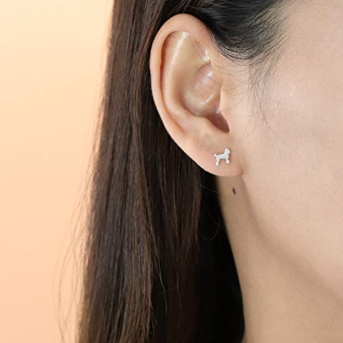 Boma Jewelry Sterling Silver Poodle Dog Stud Earrings2