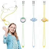 PATPAT® 3Pcs Glasses Lanyard Eyeglasses Neck Straps for Kids Cartoon Charm Eyeglasses Neck Straps Elastic Rope 12-20 inches Adjustable Eyewear Retainers Sports Eyeglass Strap