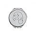 Thumb Encourage Black Happy Pattern Hand Compact Mirror Round Portable Pocket Glass