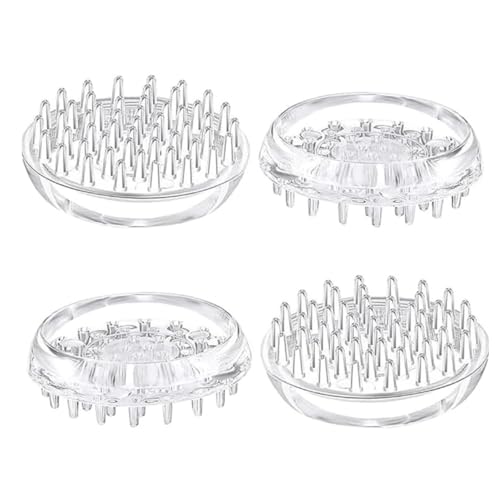Image of Spiked Caster Cups 4 pack 56mm Round Clear Furniture with Spiked Felt Pad Castor Cups Carpet Protector for Sofas Tables chair Furniture Legs to Protect Carpet From Dents