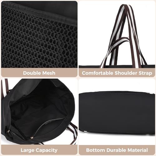 I IHAYNER Mesh Beach Bags for Women Large Pool Bag Mesh Tote Bag with Zipper for Toys Vacation Essentials Beach Travel Daily3