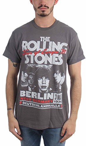 Image of Rolling Stones - Mens Europe 76 T-Shirt, Small, Gray