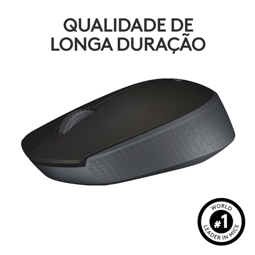 Mouse sem fio Logitech M170 com Design Ambidestro Compacto, Conexão USB e Pilha Inclusa - Preto glide