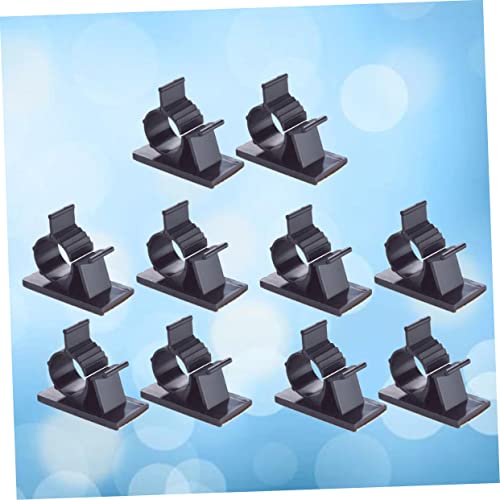 30 Clips Adhesivos para Cables de Plástico Negro | Diseño de Pegamento, Guía Cables en su Lugar, Estilo Abrazadera Ajustable miniatura 7