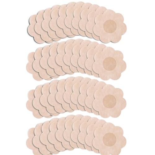 Image of 40 Pcs Nipple Covers Disposable Nipple Breast Covers for Women Breast Pasties Nipple Cover Sticker Flower and Round Pasties (20 Pairs)