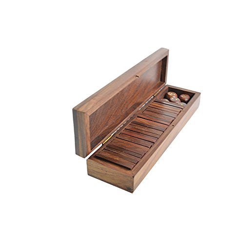 Jeu de domino en bois durable boîte de dés anti-perte