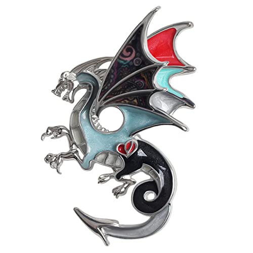 Image of WEVENI Alloy Fantasy Dinosaur Dragon Brooch Enamel Pins for Women Lady Girl Fashion Jewelry Gift