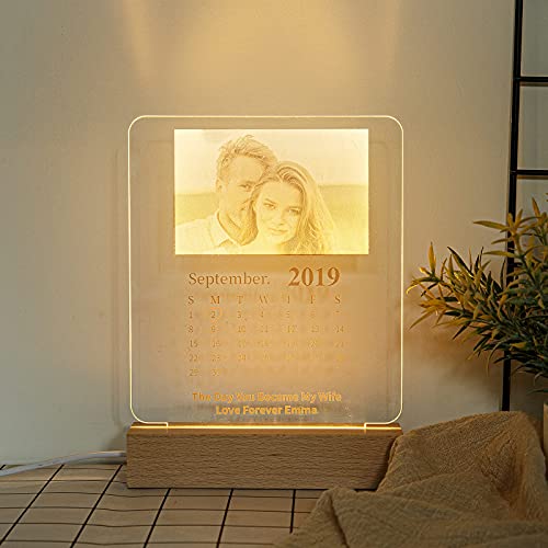 Albertband Luces de Noche con Foto Personalizada con Calendario,Lámpara de luz Nocturna con Código de Spotify de Música,luz de Dinosaurio para Niños,Decoración de Aniversario de Navidad (#Calendario) Cover