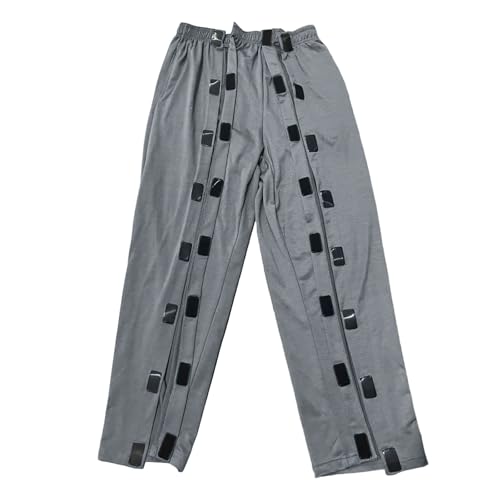 Men's Casual Pants for Bedridden Patients - Easy On and Off Nursing Clothing for Post- Care Comfortable Long