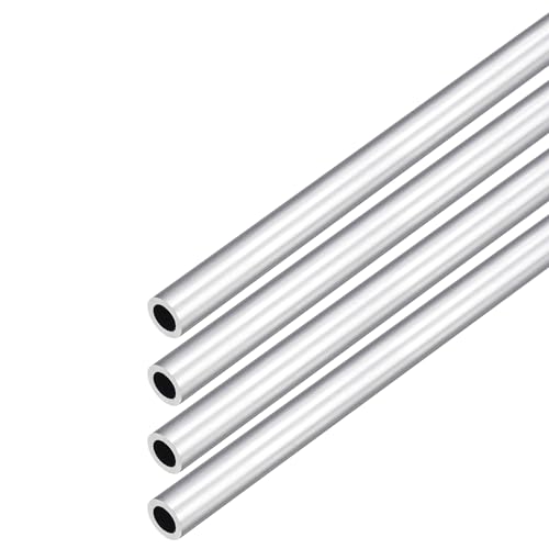 DMiotech 4Pack (9mm OD x 6mm ID) 6063 Aluminum Round Tube 300mm Length Industry Metal Tubing for Machinery Frame Construction DIY Projects