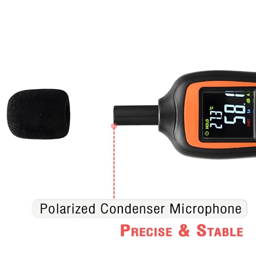 decibel meterdigital sound level meter portable spl meter35db to 135db temperature functionnoise meter with a-weighted maxmin fastslow data hold use for home noisy neighbor factory