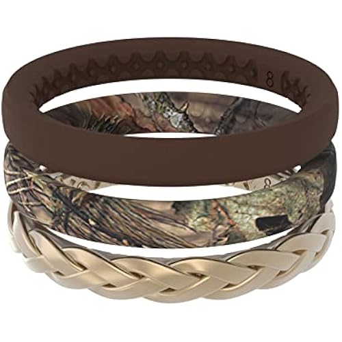 Groove Life Stackable Ring Set for Women, Breathable Silicone Wedding Bands