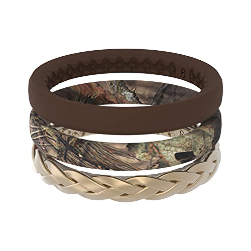 Image of Groove Life Stackable Ring Set for Women, Breathable Silicone Wedding Bands | Medical-Grade Silicone, Stackable Comfortable Fit, Flexible Rubber Ring Set, Safe Breakaway Design for Gym, Travel & Workout