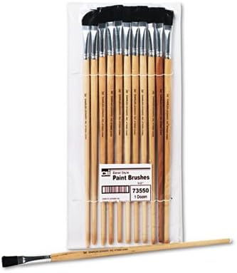 Easel Board Paint Brush, 1/2" Bristles, Natural Wood Handle