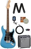 Fender Squier Sonic Stratocaster - California Blue Bundle with Amp, Tuner, Strap, Cable, Picks, and Austin Bazaar Guitar DVD