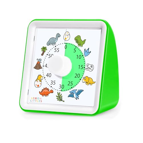 Visual Timer for Kids, Toddler, Autism, ADHD & Preschool Classroom - Animal Silent Countdown Timers - 60 Minute Productivity & Time Management Clock (Dinosaur)