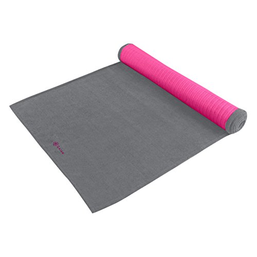 Gaiam Grippy Yoga Mat Towel, Pink Storm