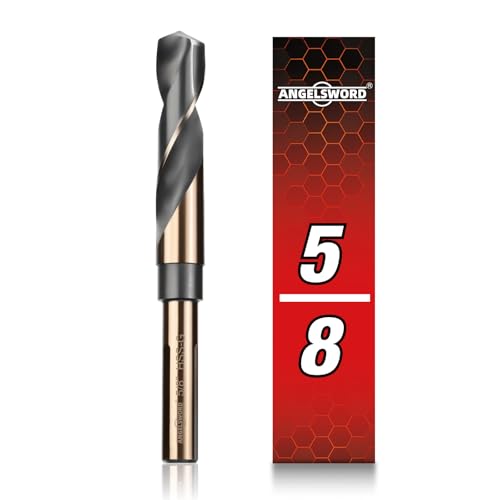 ANGELSWORD 5/8 Reduced Shank Drill Bit M2 High Speed Steel Drill Bit for Hard Wood Mild Steel Cast Iron Copper Aluminum alloys and Other Sheet Metal