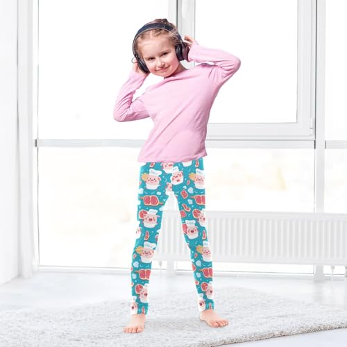 Chef Bacon Kids Girl's Athletic Leggings Soft High Waisted Lounge Pants Running4
