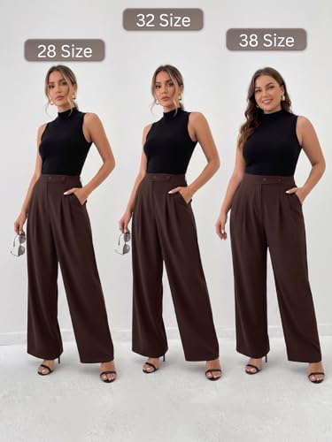 Image of GRECIILOOKS Trousers for Woman | Womens High Rise High Waist Flared Korean Style | Formal Pant for Women Office Wear| Track Pants for Womans Elegant for College & Events (Available in Plus Size)