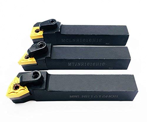 ASZLBYM 5/8 36 pezzi per tornitura esterna per tornio CNC indicizzabile, abito MTJNR1616H16 + MWLNR1616H08 + MCLNR1616H12 con TNMG 331,WNMG431,CNMG431 Inserti di tornitura in metallo duro