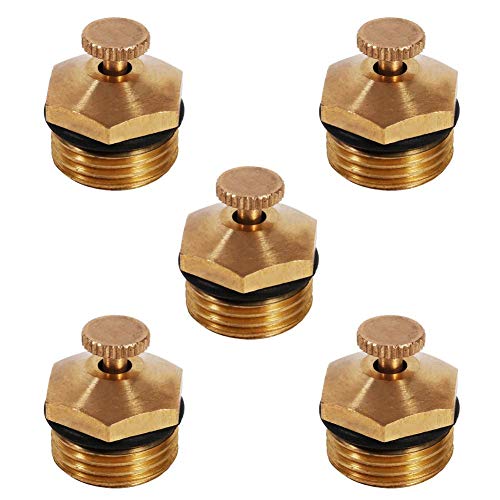 5 Sprühdüsen Messing, Wasser- und Zentrifugal-Zerstäuber, verstellbar 1/2 Zoll, Kühlsystem außen, Bewässerung Garten, Rasen, Landwirtschaft