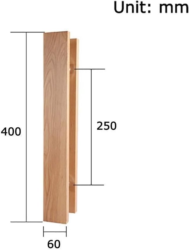 Solid Wood Commercial Push-Pull Glass Door Handle/Wooden Door Handle/Barn Door Pull Handle 5 Lengths(Length400mm)