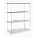 Nexel 5 Tier Stainless Steel Wire Shelving Starter Unit, 54" W x 18" D x 86" H