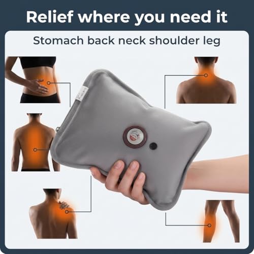 Image of Electric Hot Water Bag for Pain Relief - Large Automatic Rechargeable Heat Pad, No-Refill Design | Improves Blood Circulation & Relieves Muscle Fatigue | Hassle-Free & Easy to Use Heat Therapy