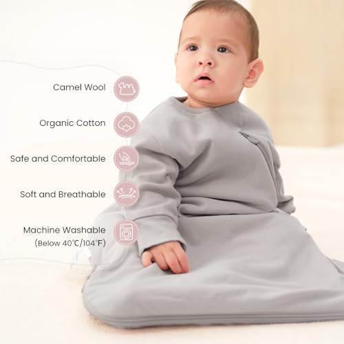 Image of Unisex Sleeping Bag for Babies and Toddlers 1.0 Tog Sleep Sack 6-18 Months, Newborn Sleep Sack, Wearable Blanket Baby, One Piece Long Sleeves, Gifts for Baby