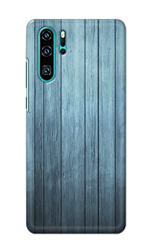 Image of Printed Hard Back Cover Case for Huawei P30 Pro Back Cover (Wooden Blue) -702
