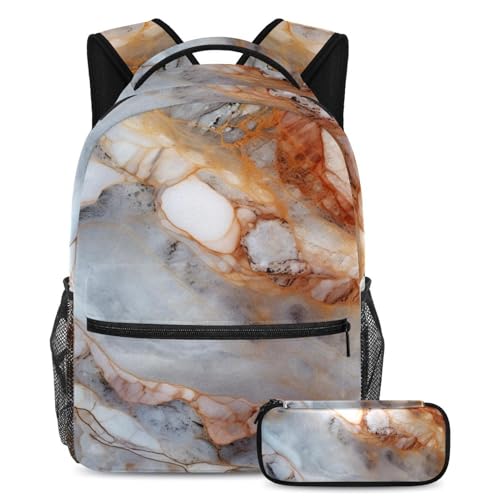 Sac à dos 36 scolari avec trousse à crayons marbrée pour garçons et filles