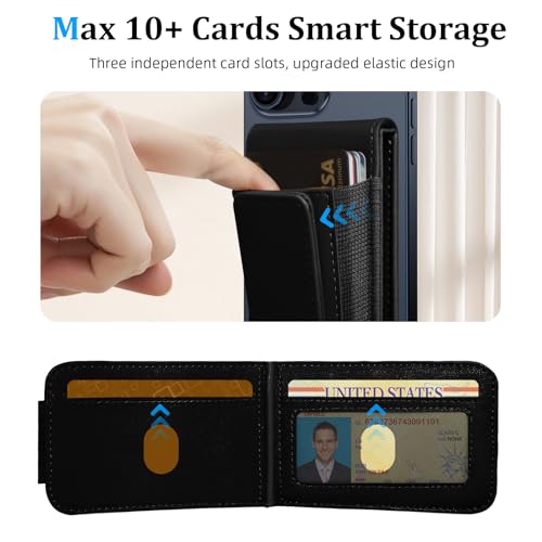 Image of for MagSafe Wallet, Magnetic Phone Wallet with Adjustable Stand & Money Clip, Detachable Magnetic Wallet for iPhone 16 /15 /14 /13 /12 Pro Max Plus, 10+ Cards Holder
